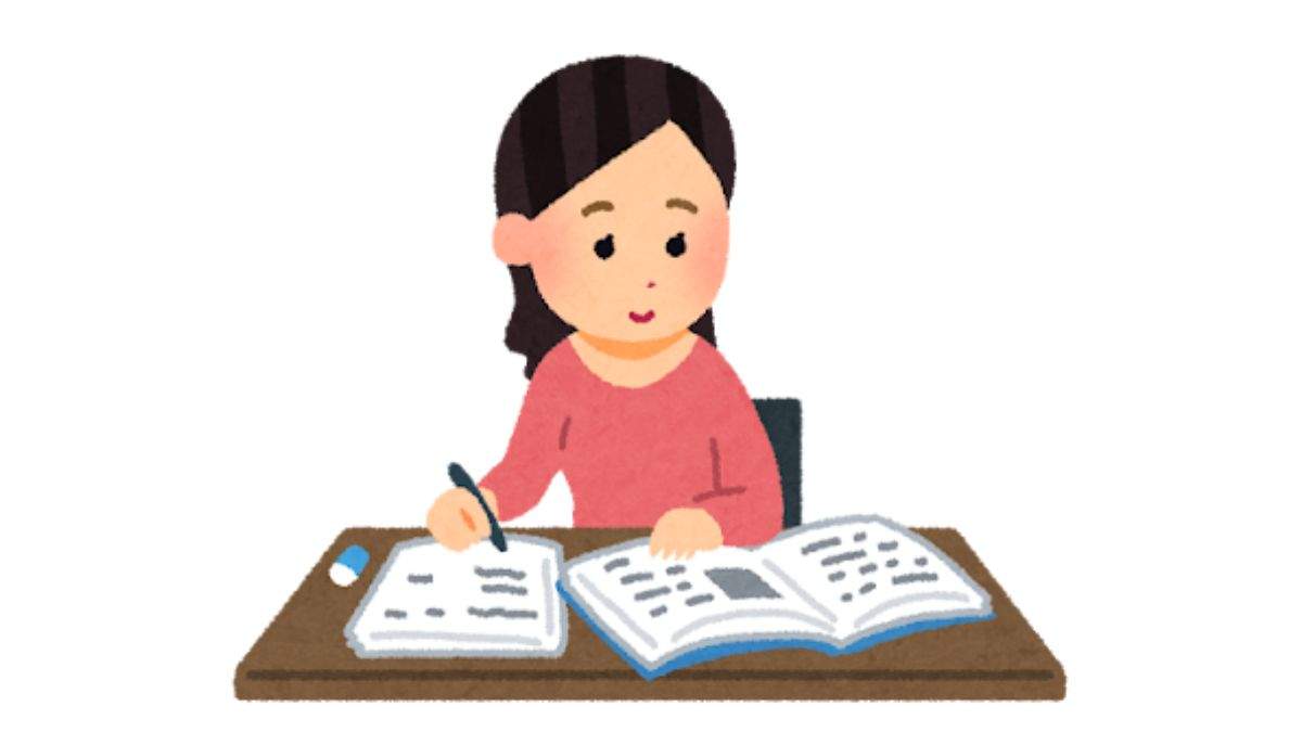 勉強する女性